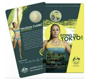 2020 $1 'Going to Tokyo!' Australia Olympic Team coloured uncirculated coin